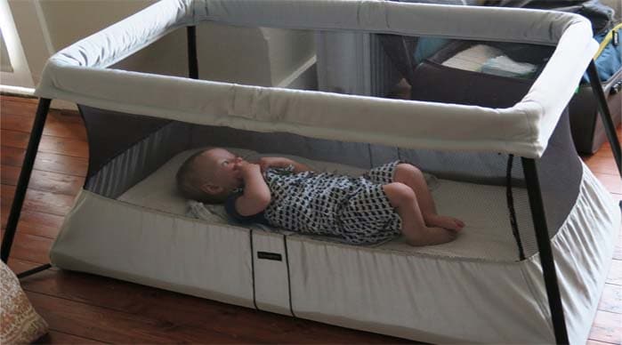 taking a travel cot on plane