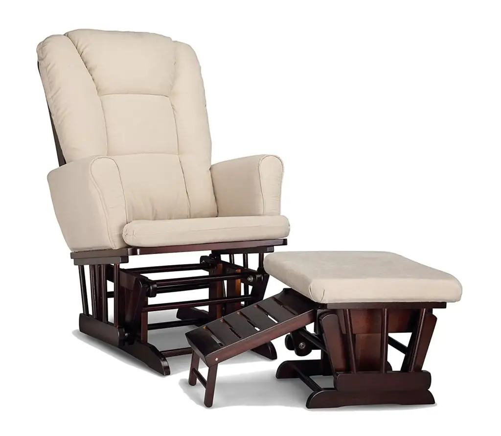 Graco Semi-Upholstered Glider and Nursing Chair With Ottoman