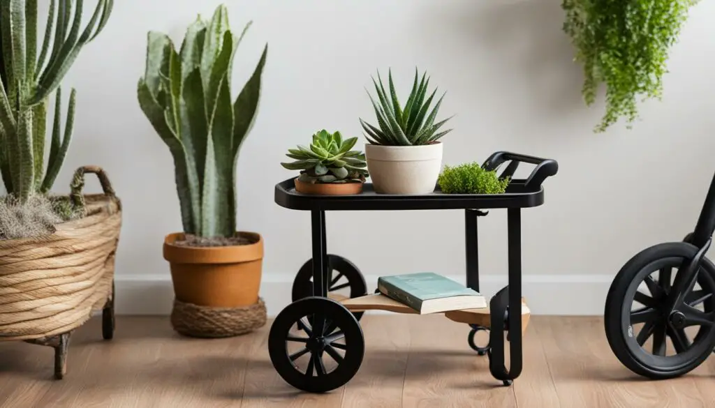 Repurposed stroller side table