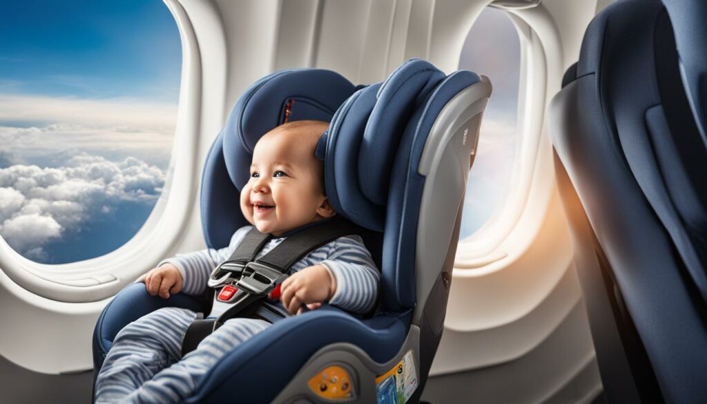 baby car seat during airplane travel