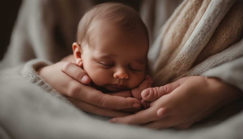 baby receiving love and comfort