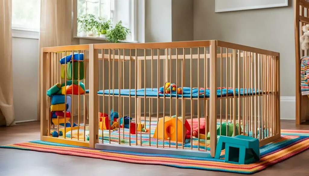 playpen made of a repurposed crib